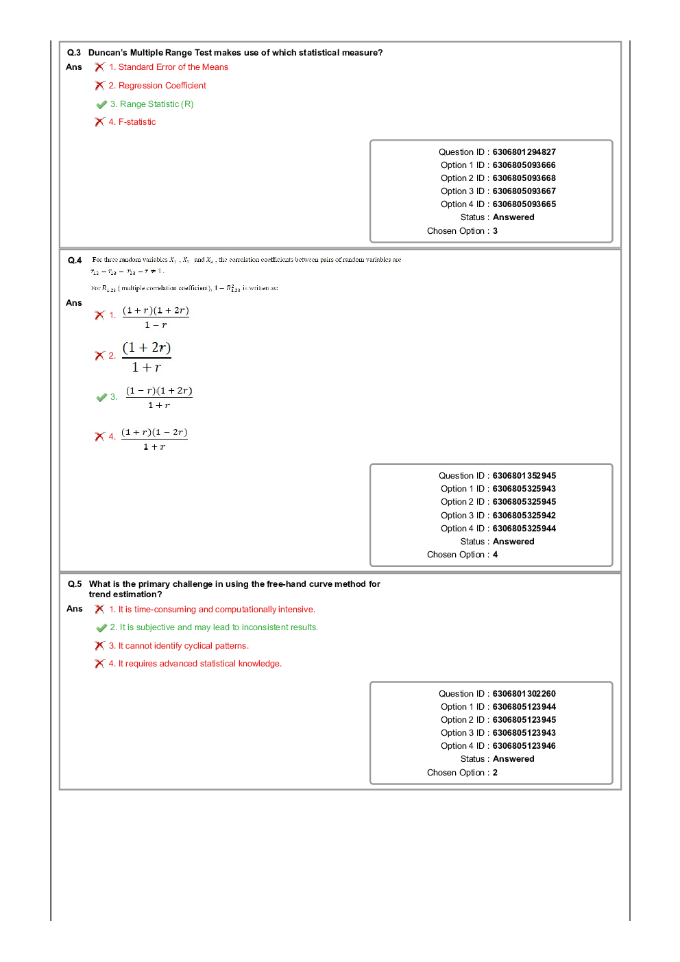 SSC CGL Statistics Question Paper with Answer Key 2024. - Page 3