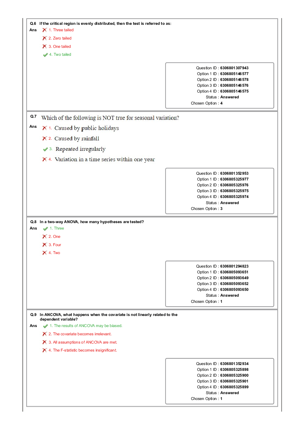 SSC CGL Statistics Question Paper with Answer Key 2024. - Page 4