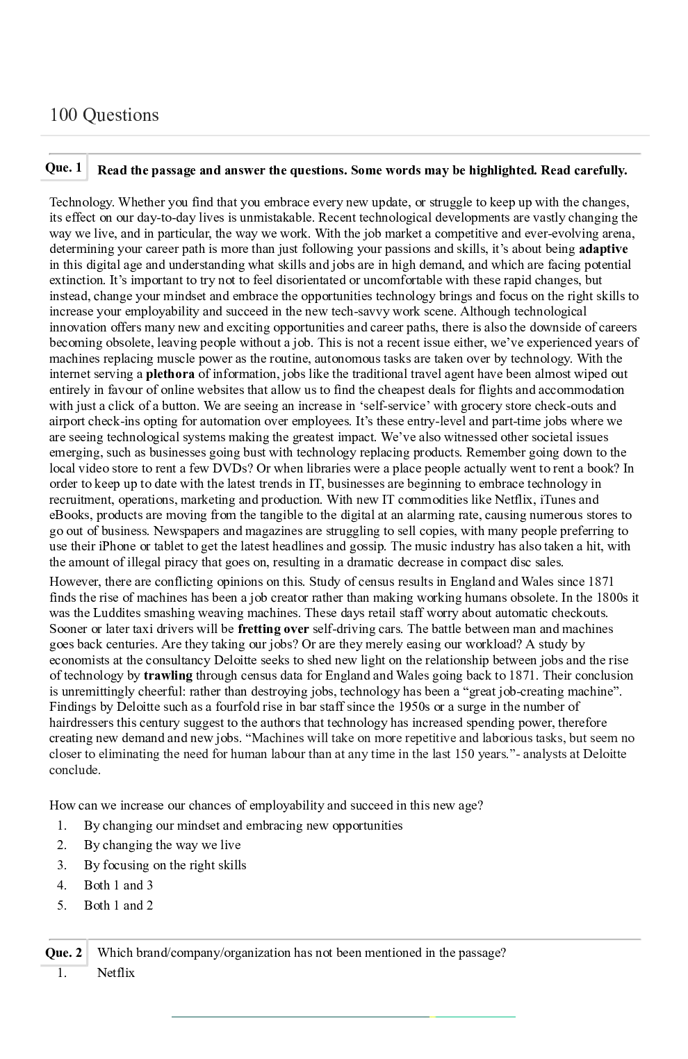 Question Paper with Answer for SBI PO 2021 Set-2 - Page 2