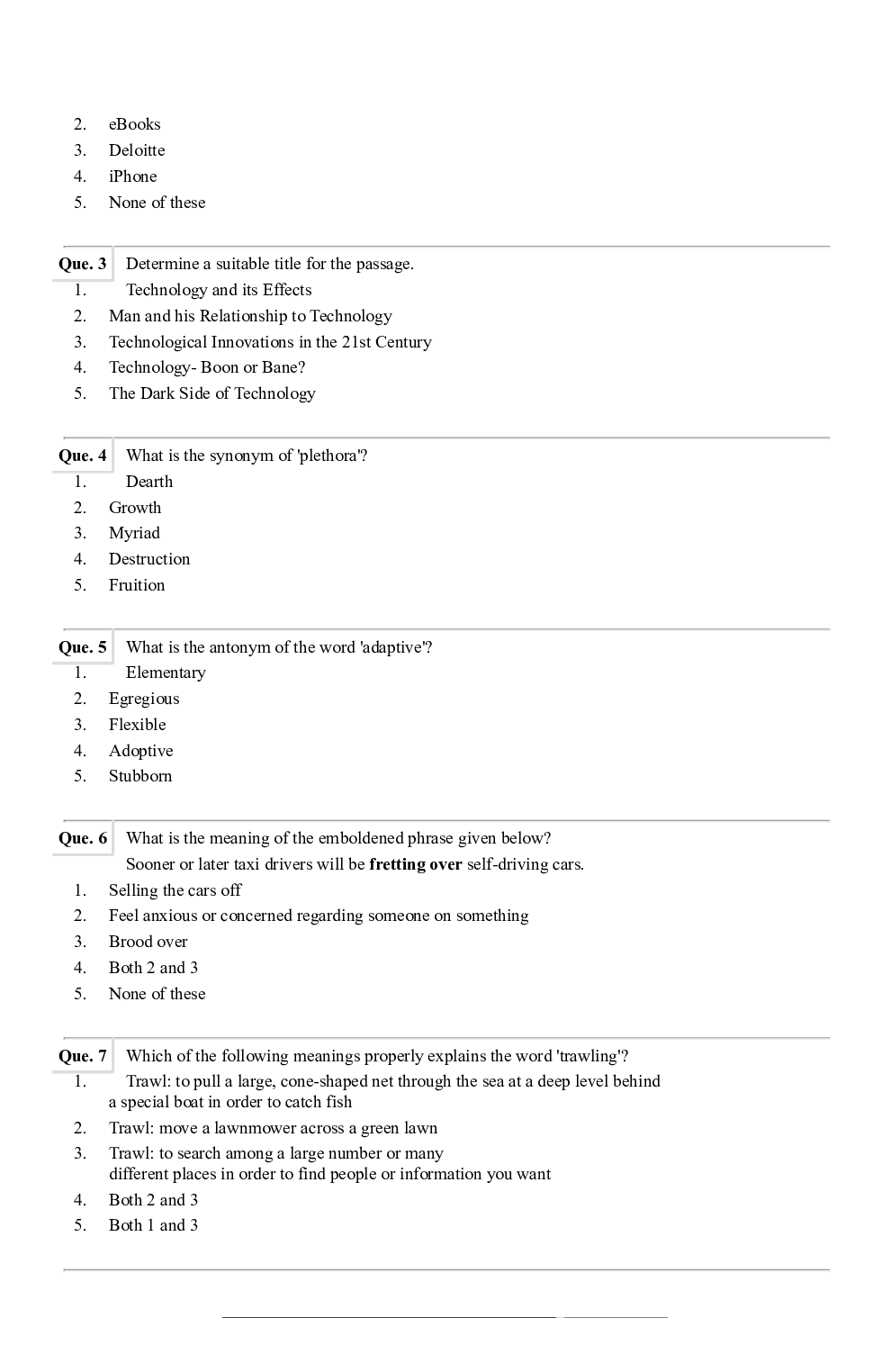 Question Paper with Answer for SBI PO 2021 Set-2 - Page 3
