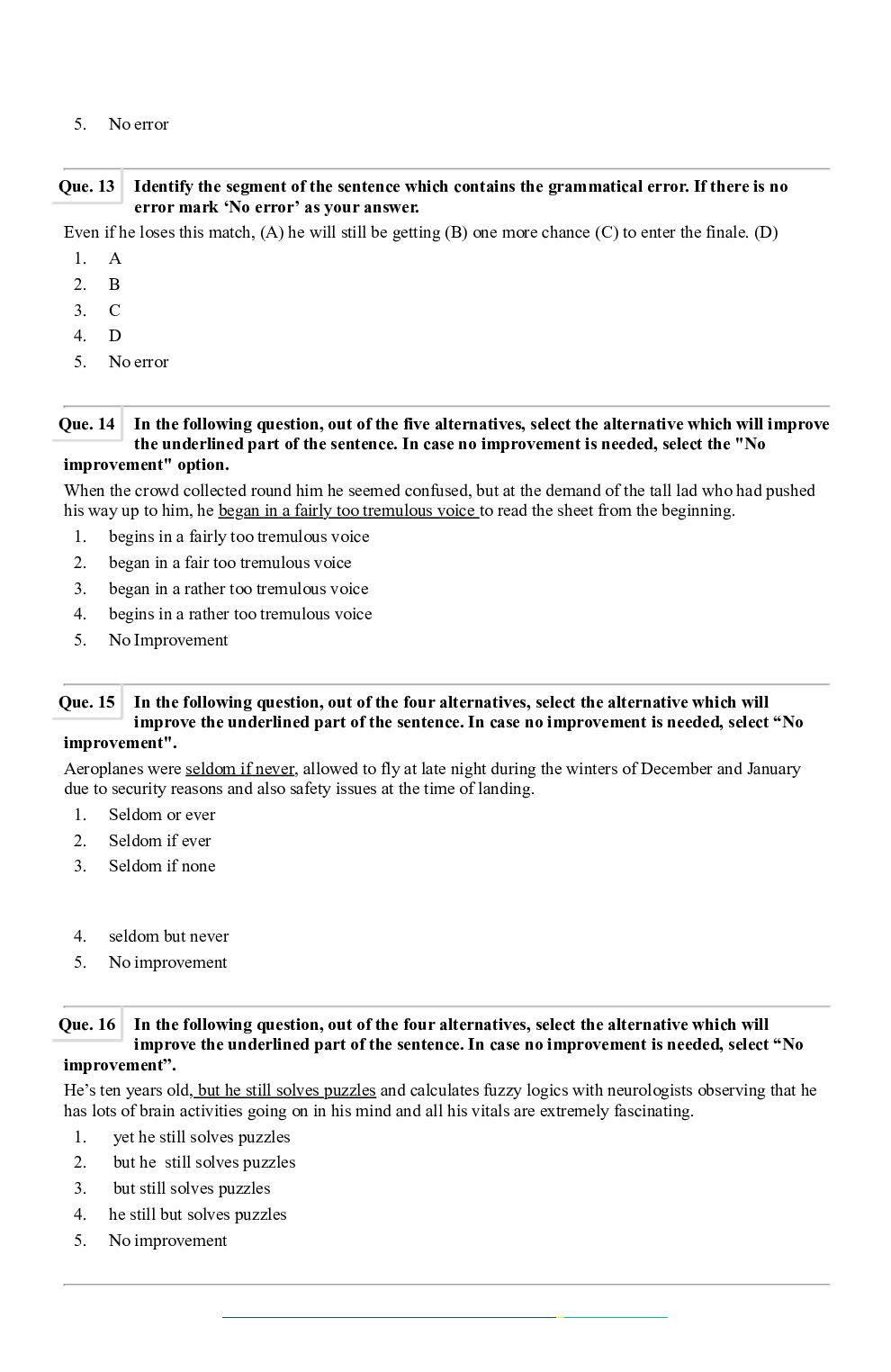 Question Paper with Answer for SBI PO 2021 Set-2 - Page 5