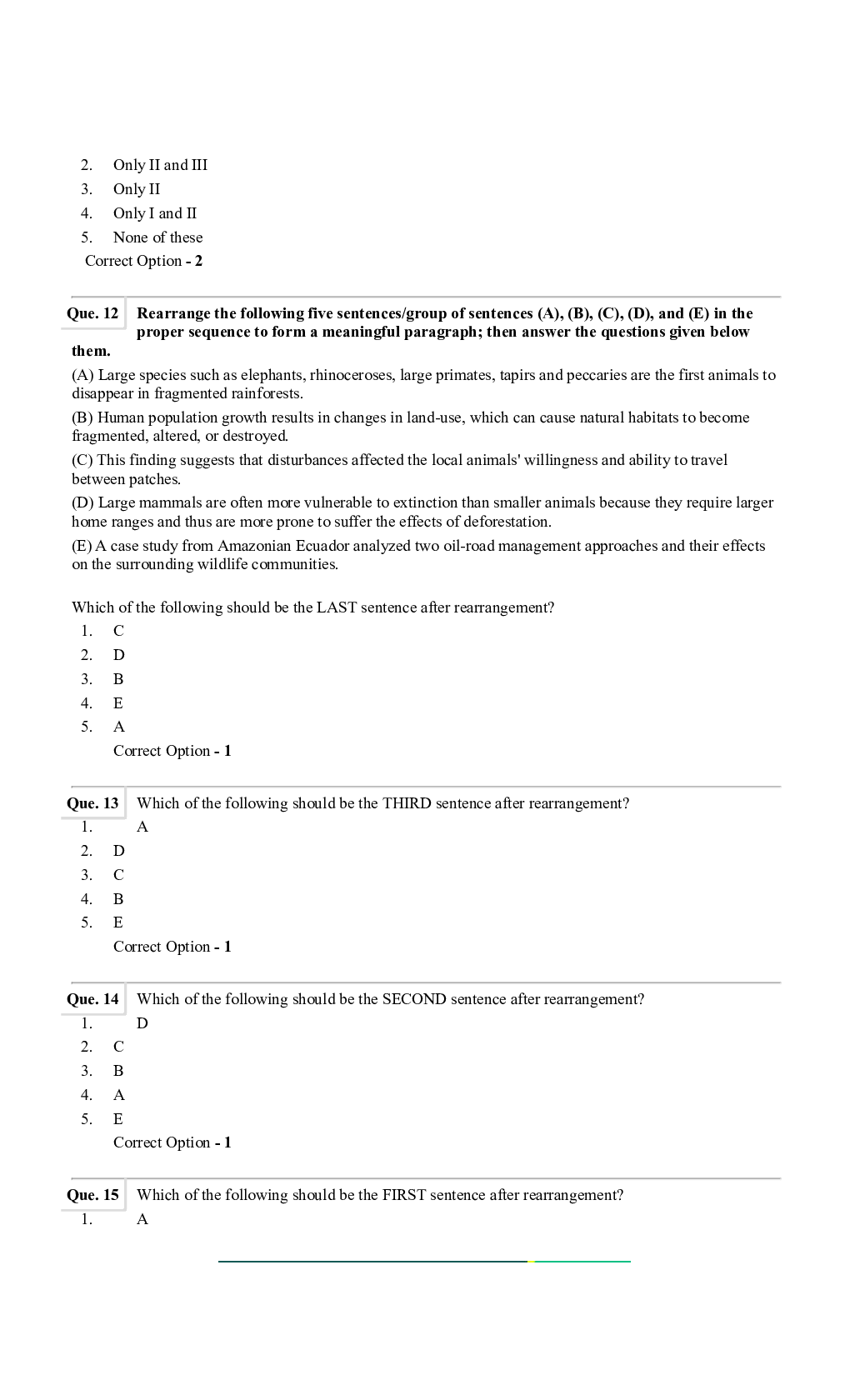 Question Paper with Answer for SBI PO 2021 Set-3 - Page 5