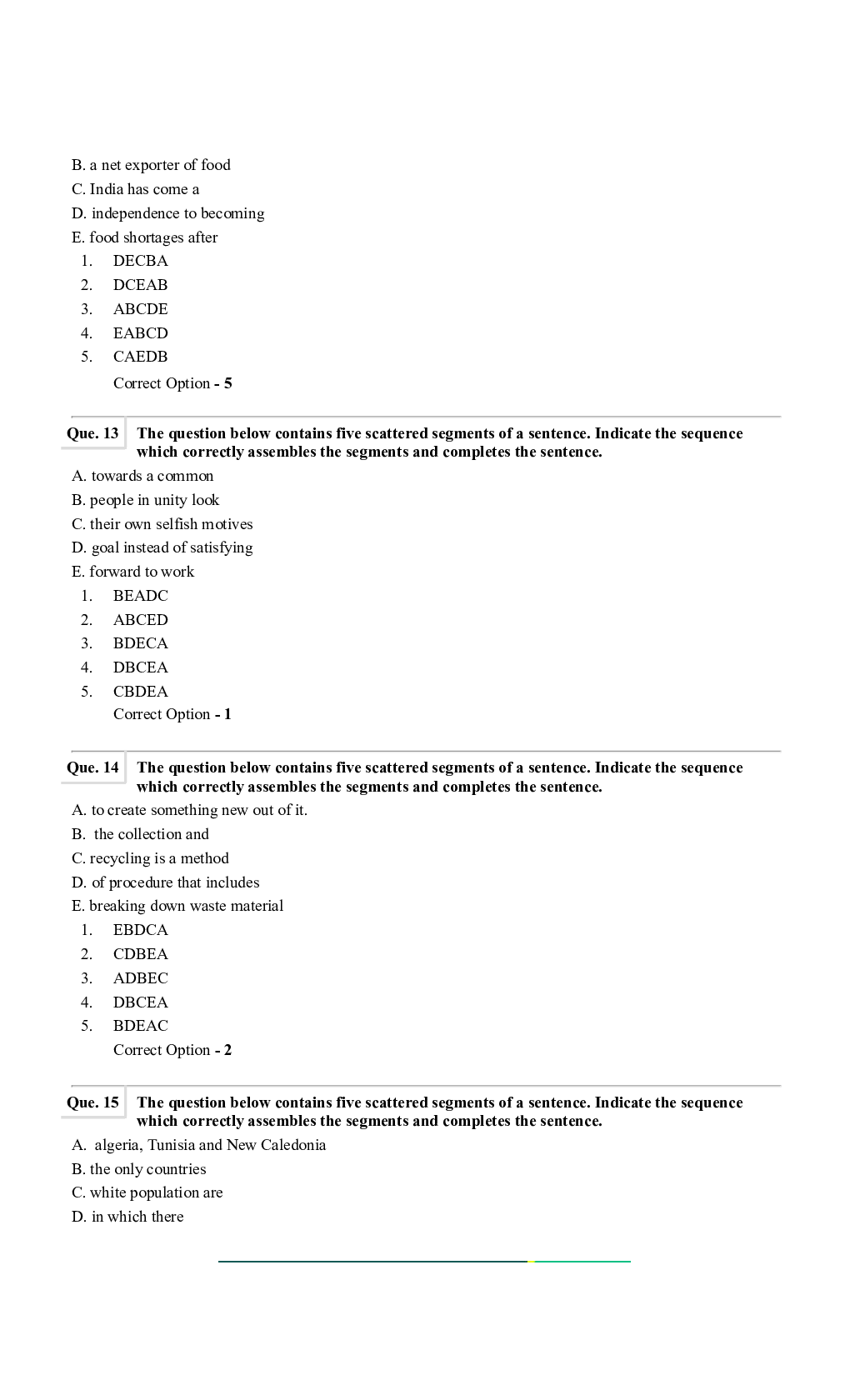 Question Paper with Answer for SBI PO 2021 Set-4 - Page 5
