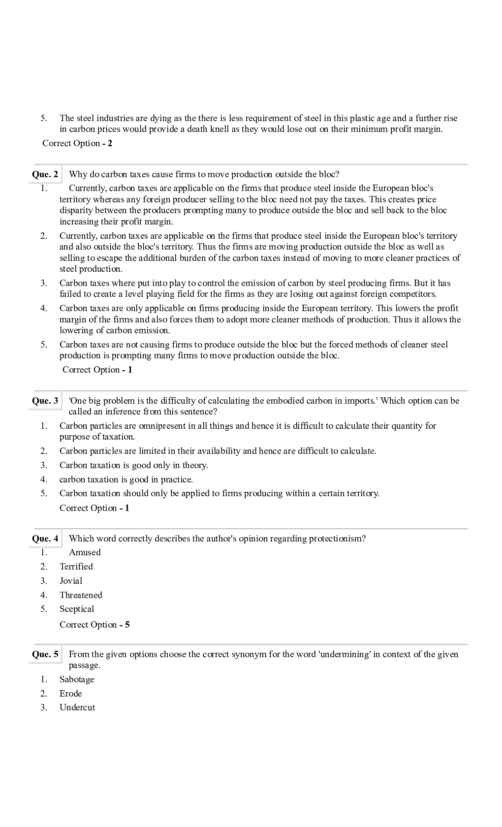 Question Paper with Answer for SBI PO 2021 Set-5 - Page 3