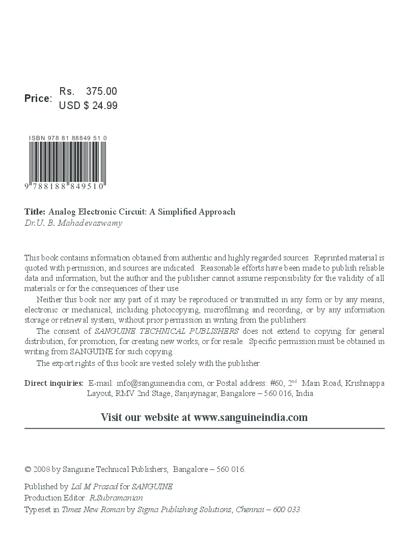 Analog Electronic Circuits A Simplified Approach - Page 4