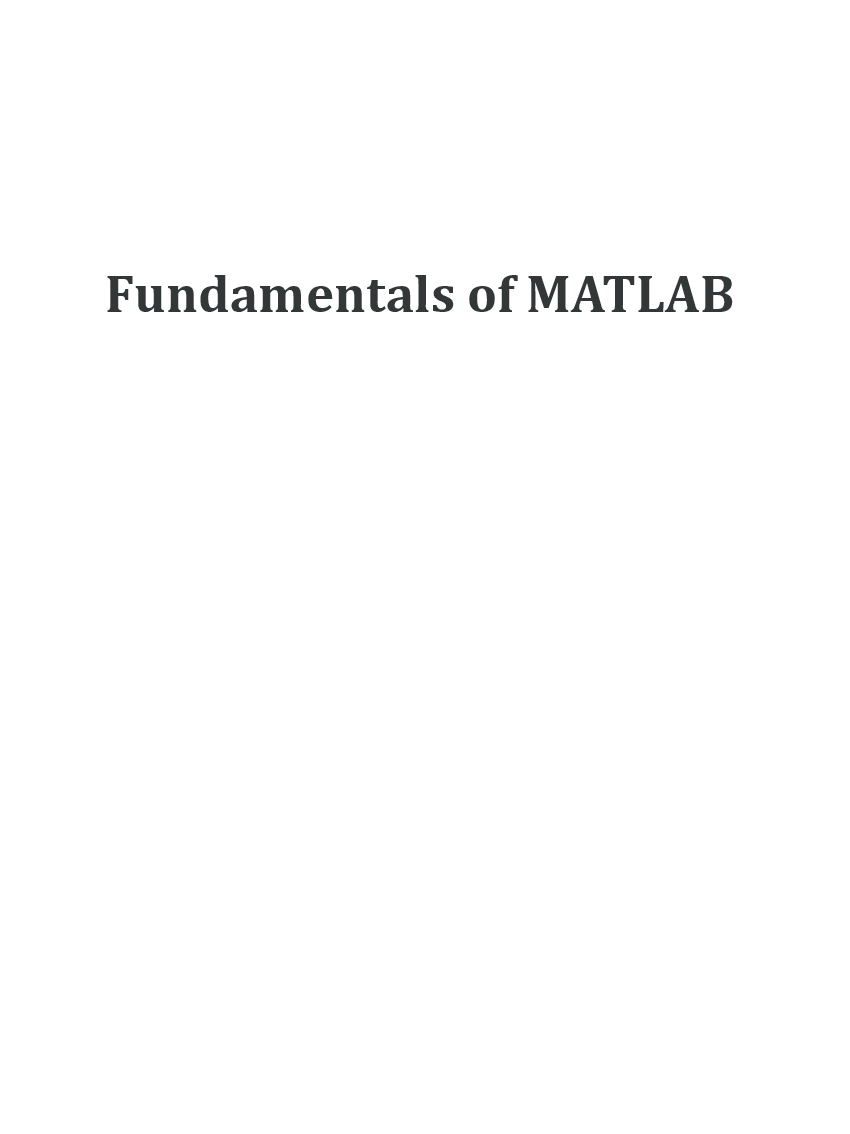 Fundamentals Of MATLAB - Page 2