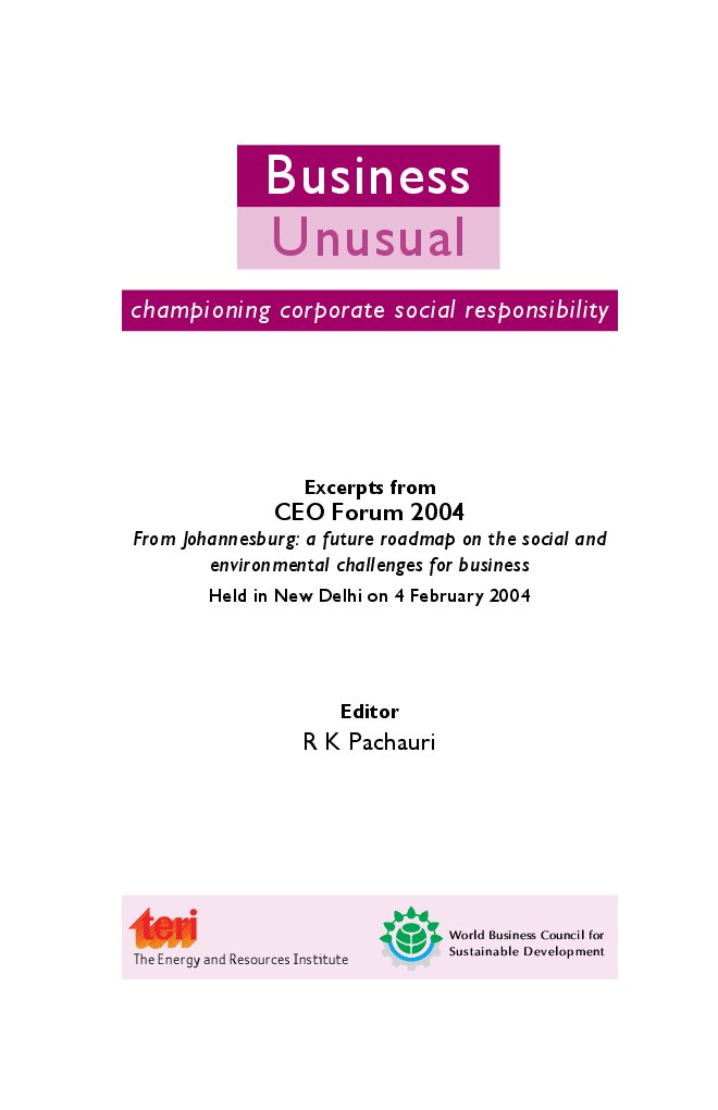 Business Unusual : Championing Corporate Social Responsibility - Page 2
