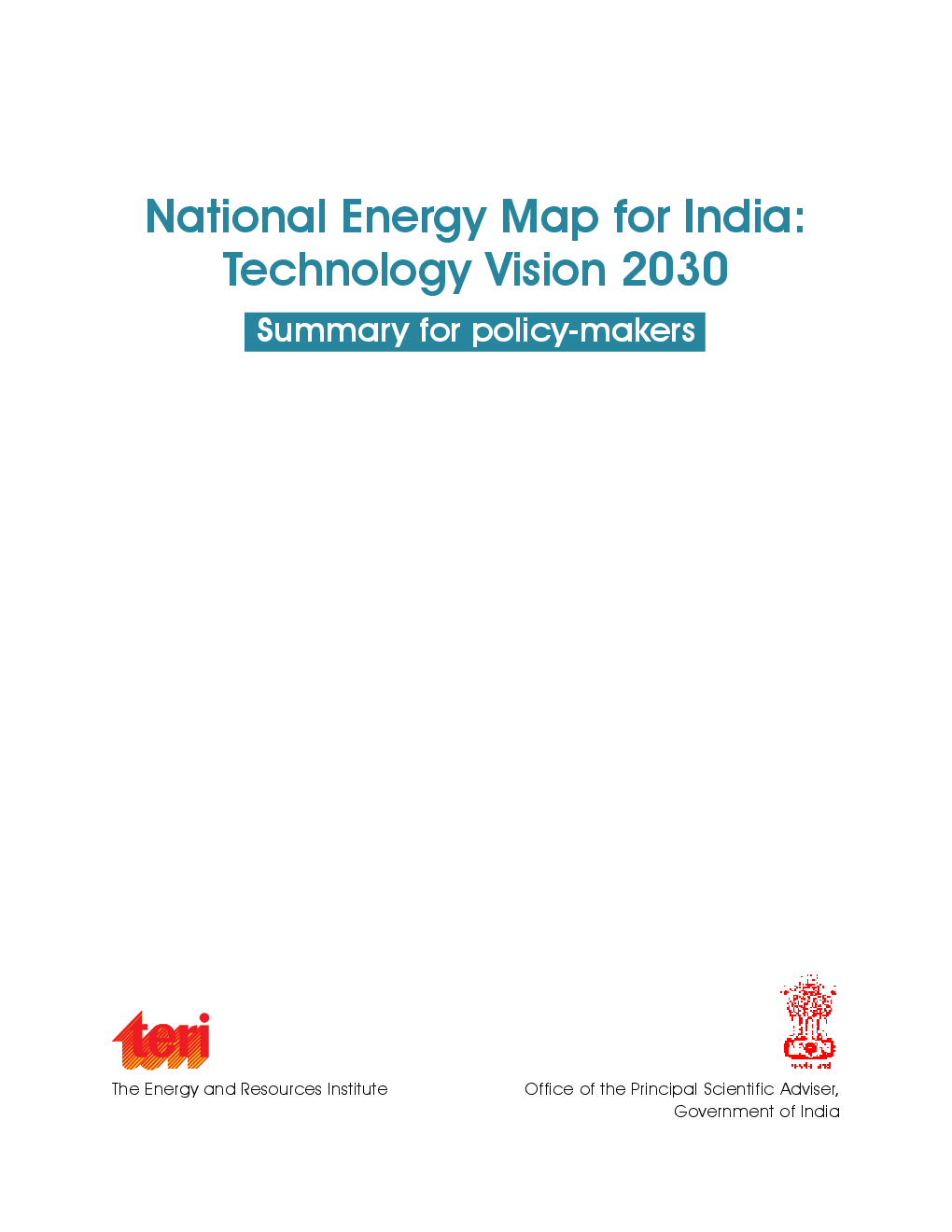 National Energy Map For India Technology Vision 2030 : Summary For Policy-Makers - Page 2