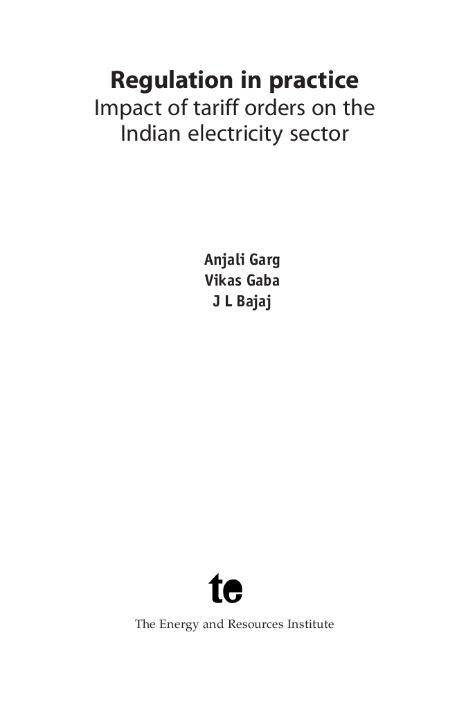 Regulation in Practice : Impact Of Tariff Orders On The Indian Electricity Sector - Page 3