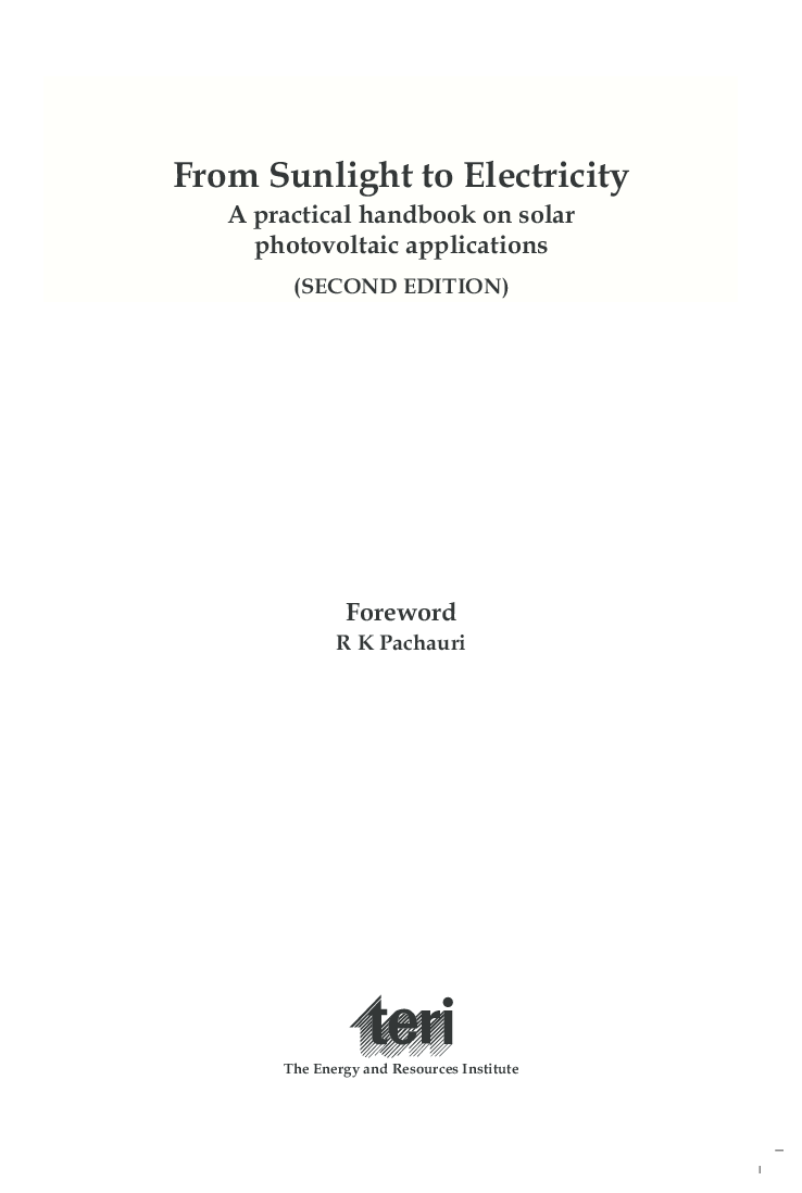 From Sunlight To Electricity :  A Practical Handbook On Solar Photovoltaic Applications : Second Edition - Page 4