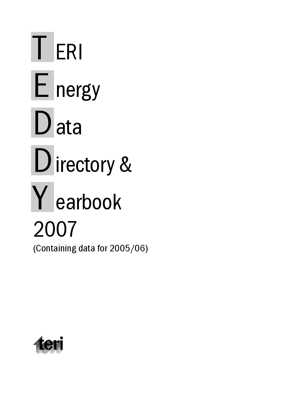 TERI Energy Data Directory and Yearbook-2007  - Page 5