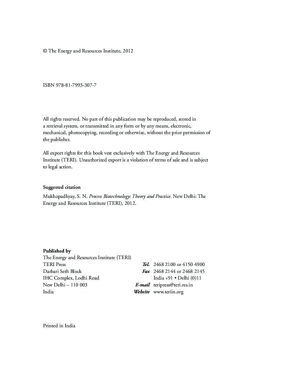 Process Biotechnology : Theory And Practice - Page 5