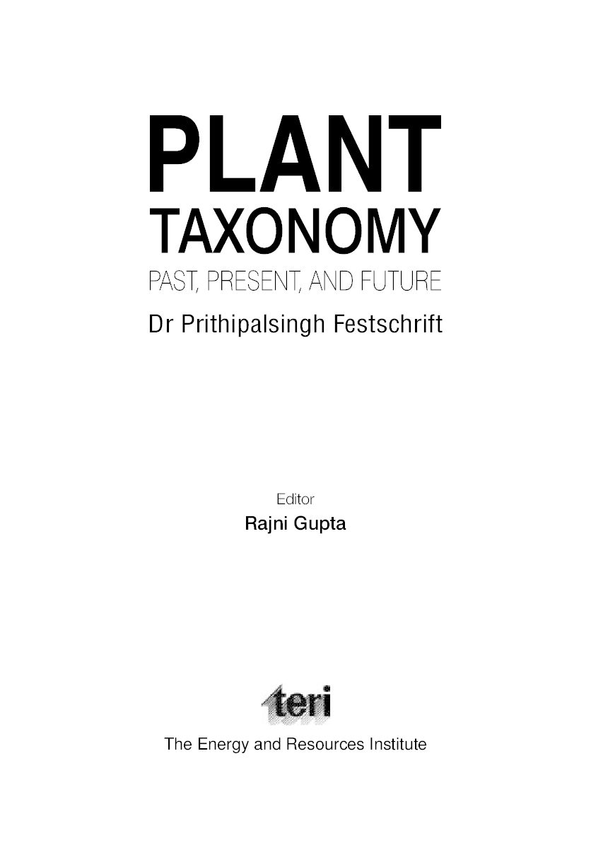 Plant Taxonomy : Past Present And Future - Page 3