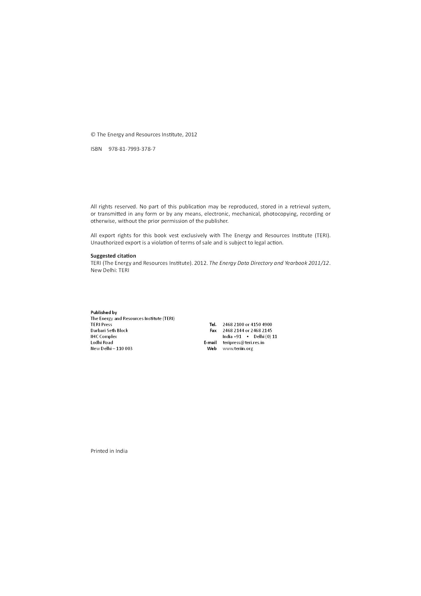 TERI Energy Data Directory & Yearbook (TEDDY) 2011/12  - Page 5