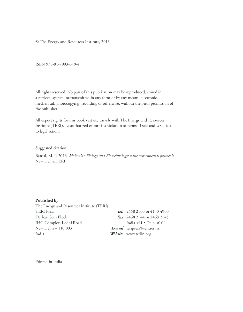 Molecular Biology and Biotechnology : Basic Experimental Protocols - Page 4