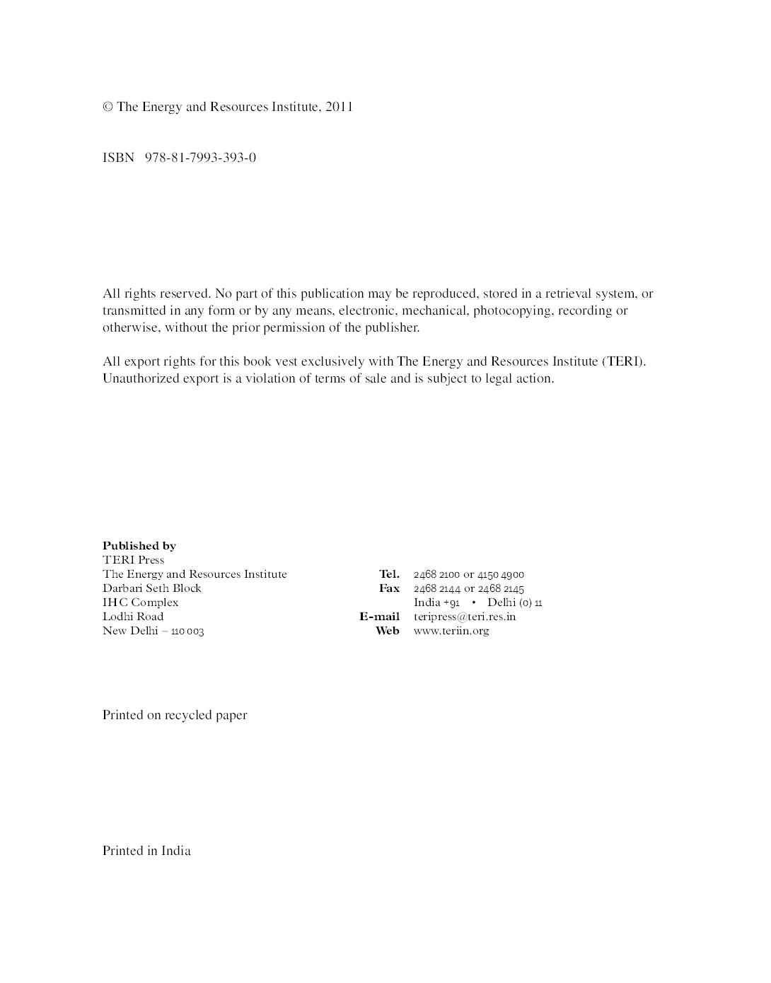 TERI Energy Data Directory And Yearbook (TEDDY) 2010 - Page 5