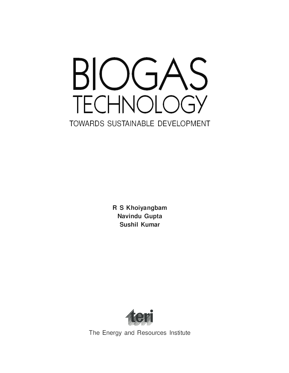 Biogas Technology : Towards Sustainable Development - Page 4