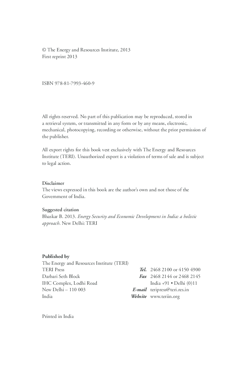 Energy Security and Economic Development in India: a holistic approach - Page 5