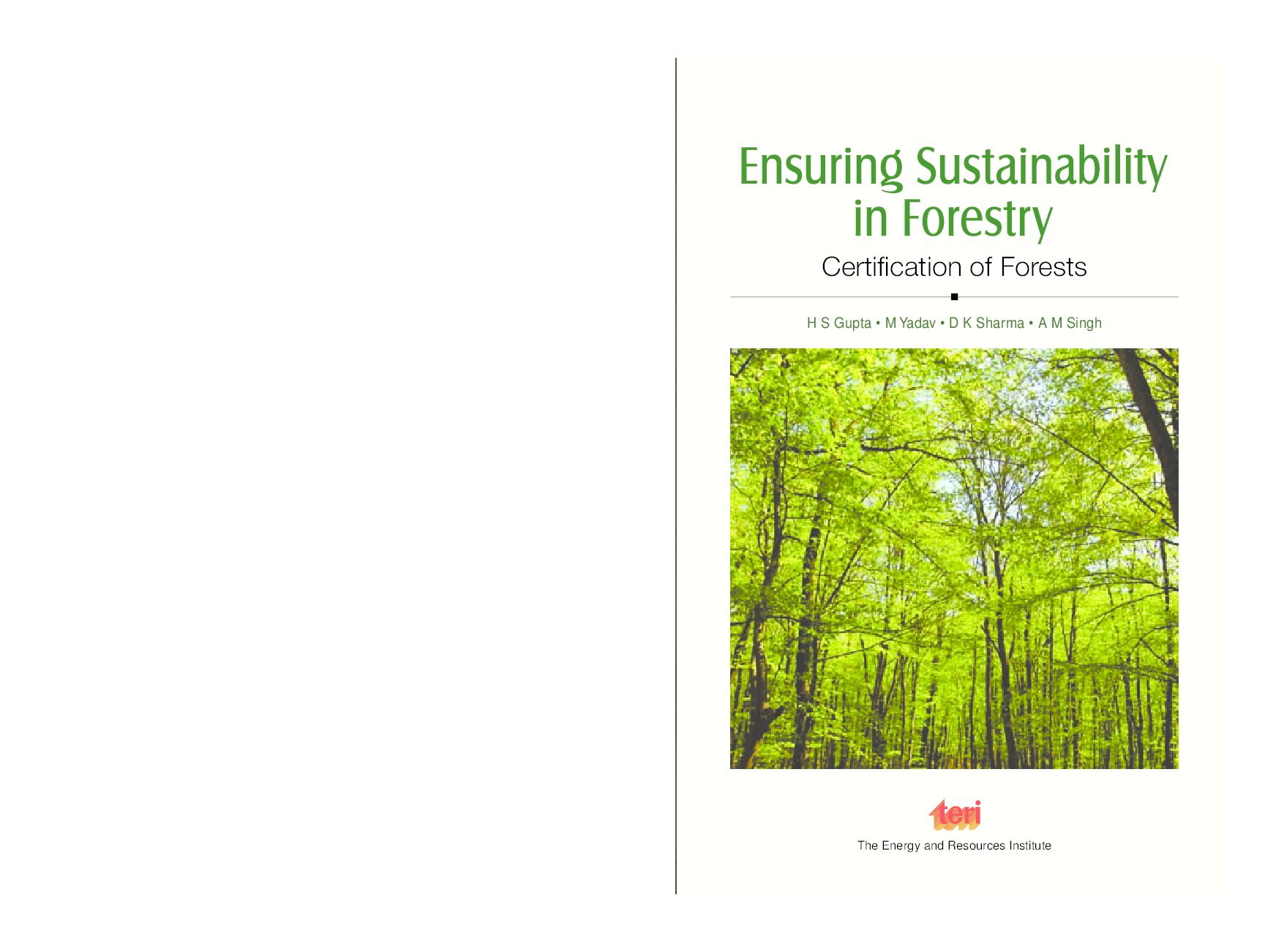 Ensuring Sustainability in Forestry: certification of forests - Page 1