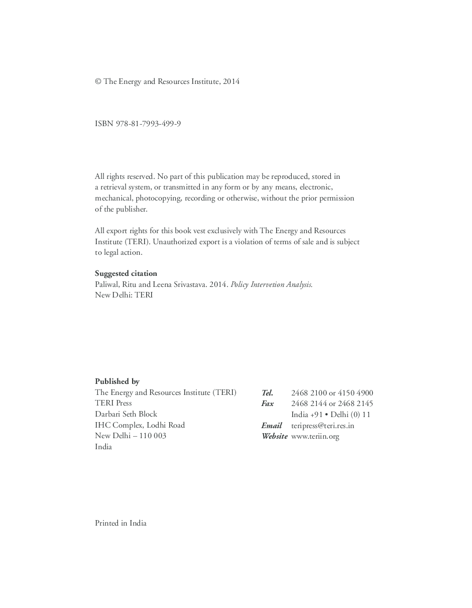 Policy Intervention Analysis : environmental impact assessment - Page 5