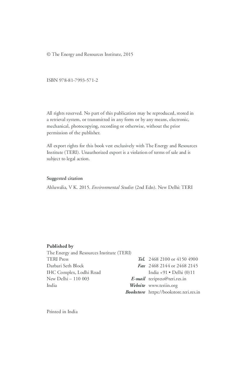 Environmental Studies: basic concepts, Second Edition - Page 5