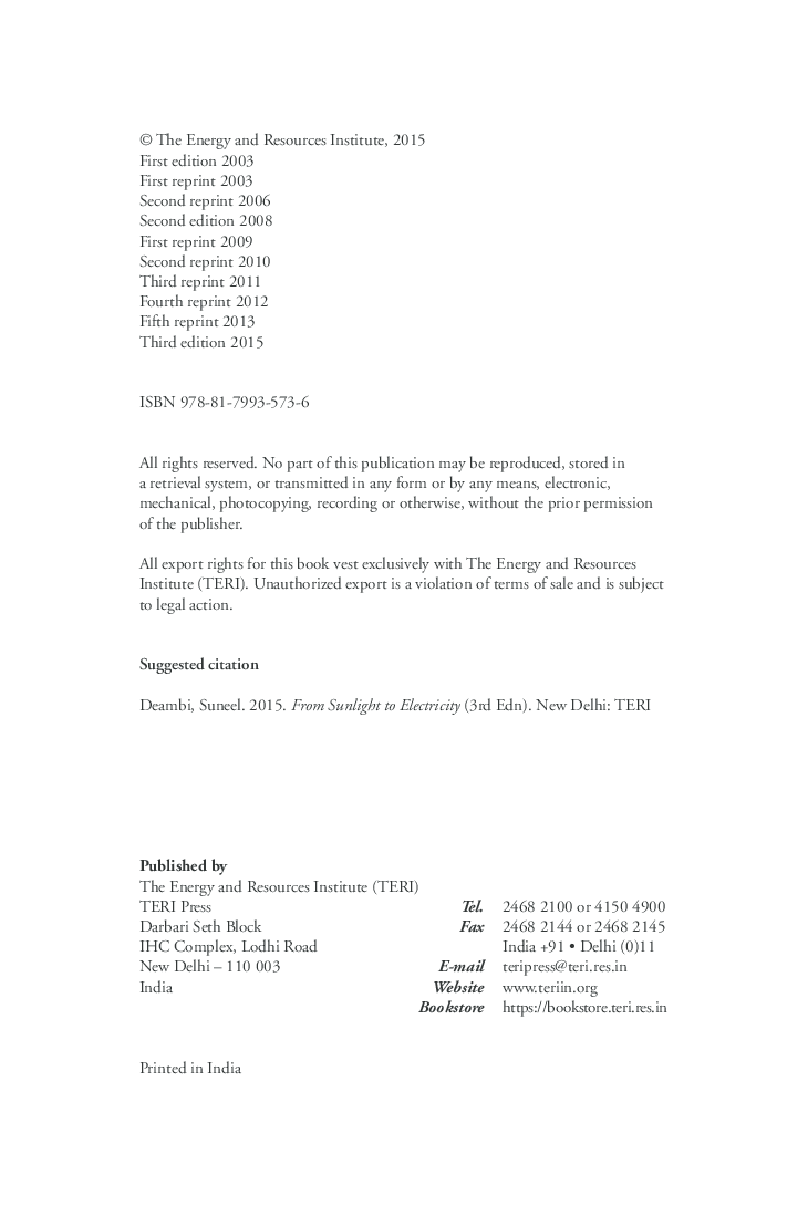 From Sunlight to Electricity:  a practical handbook on solar photovoltaic applications, Third Edition - Page 5