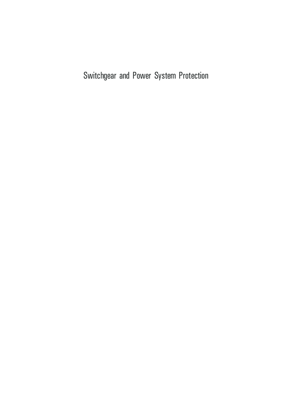 Switchgear And Power System Protection  - Page 2