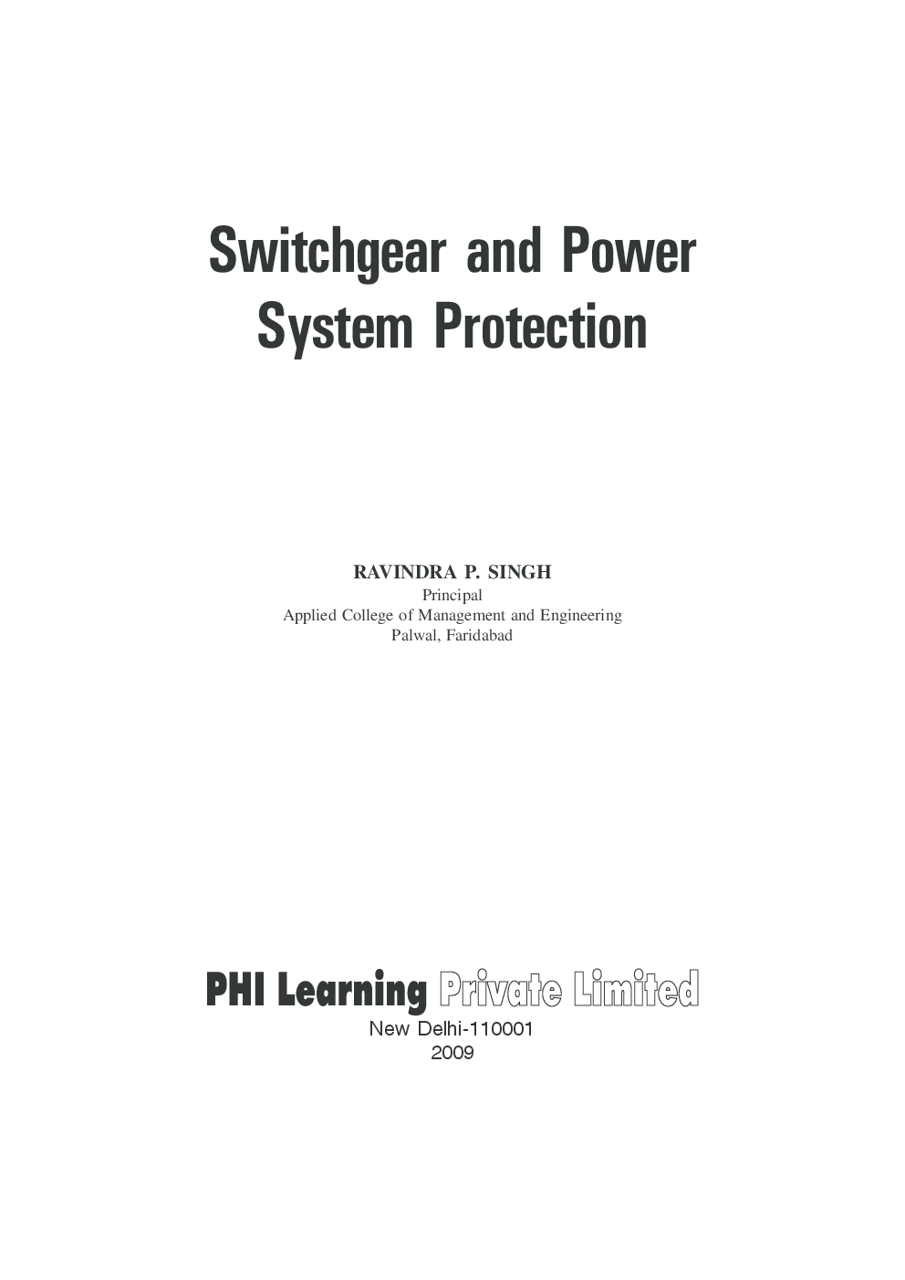 Switchgear And Power System Protection  - Page 4