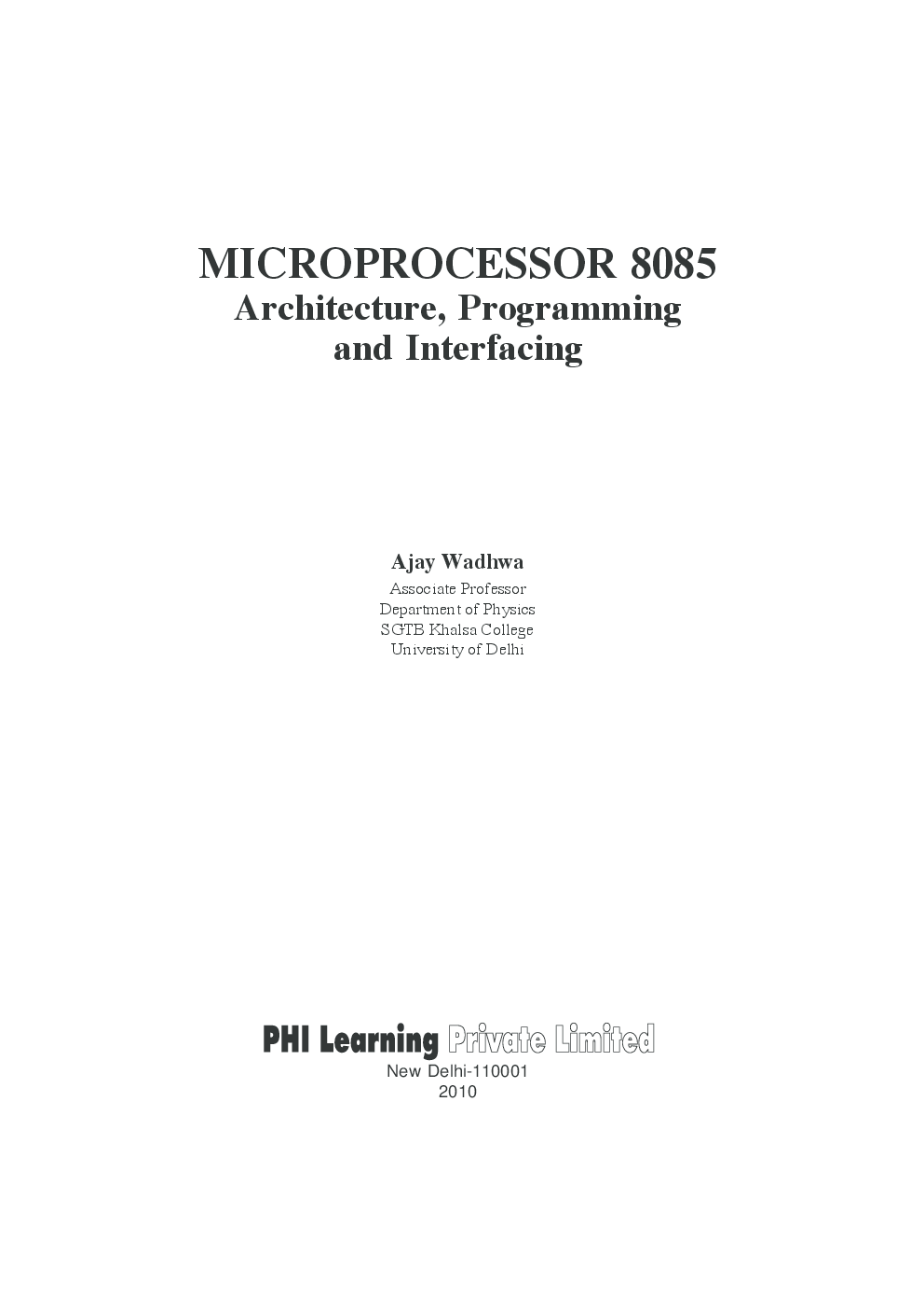 Download Microprocessor 8085 Architecture, Programming And Interfacing ...