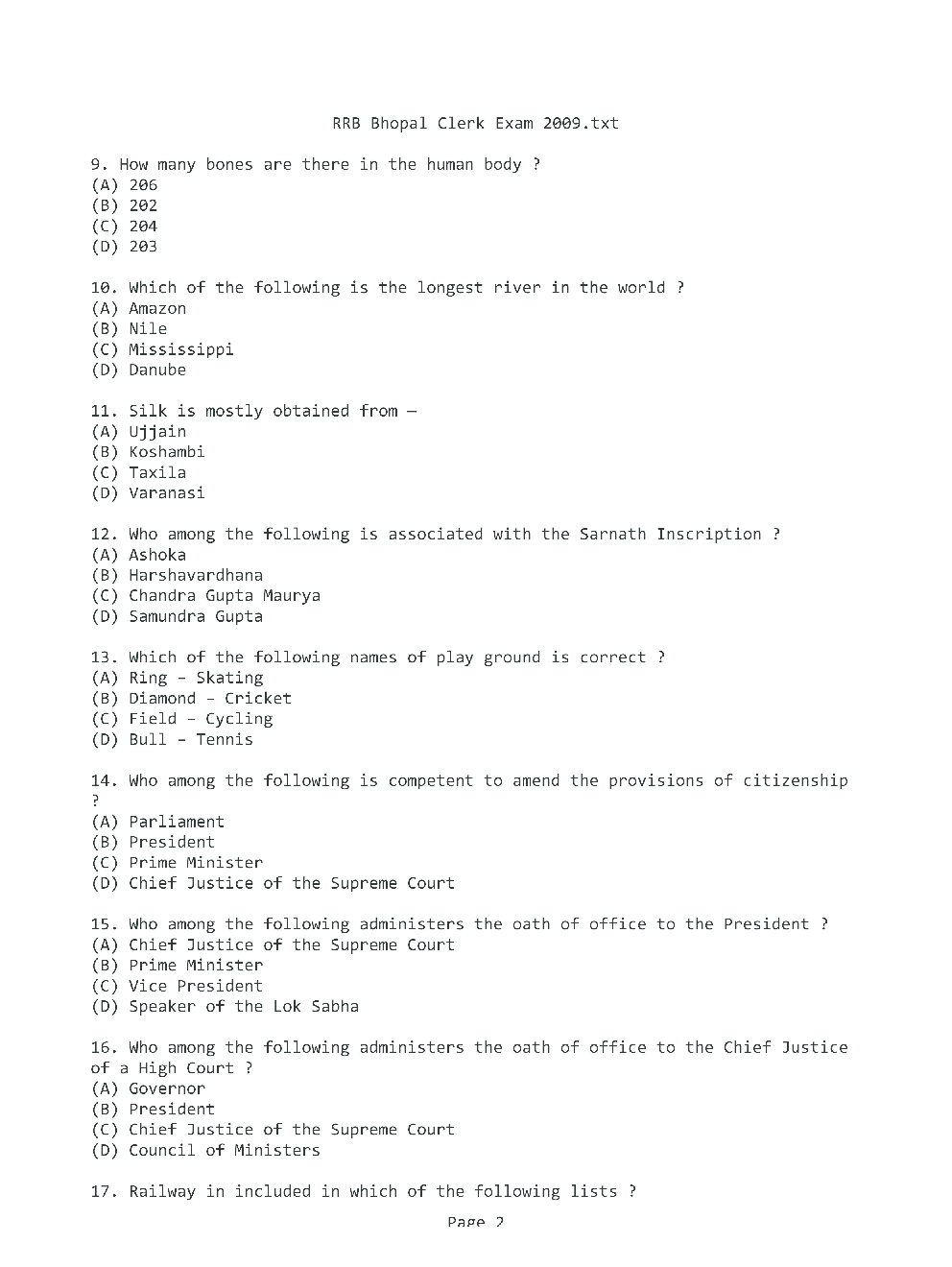 Railway Recruitment Board Clerk 2016 Previous Year Question Papers And Mock Test - Page 3