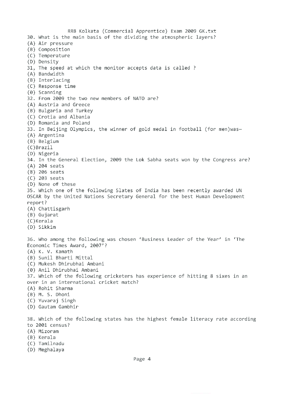 Railway Recruitment Board Commercial Apprentice 2016 Previous Year Question Papers And Mock Test - Page 5