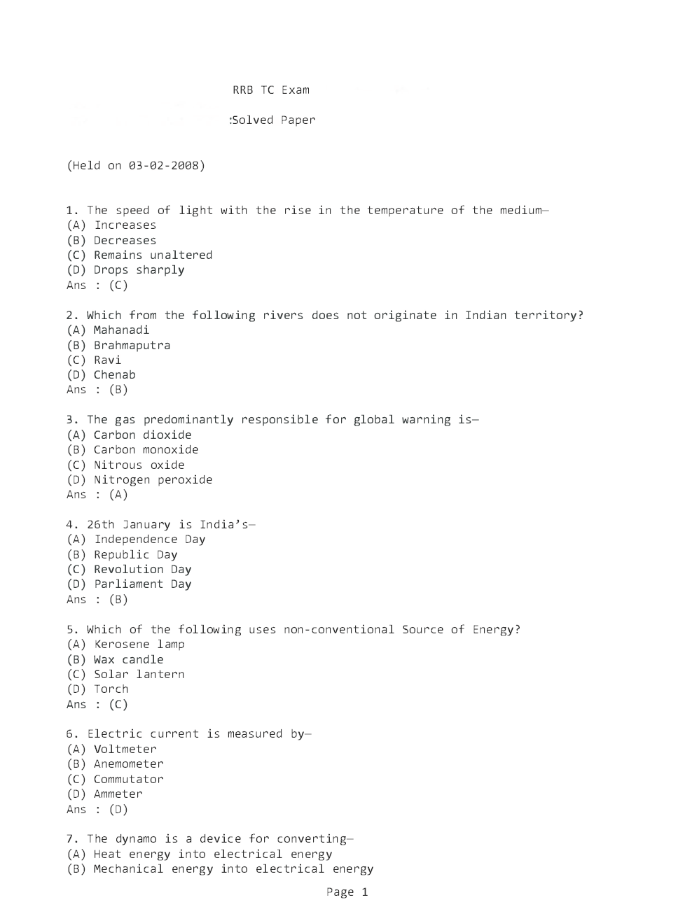 Railway Recruitment Board TC 2016 Previous Year Question Papers And Mock Test - Page 2
