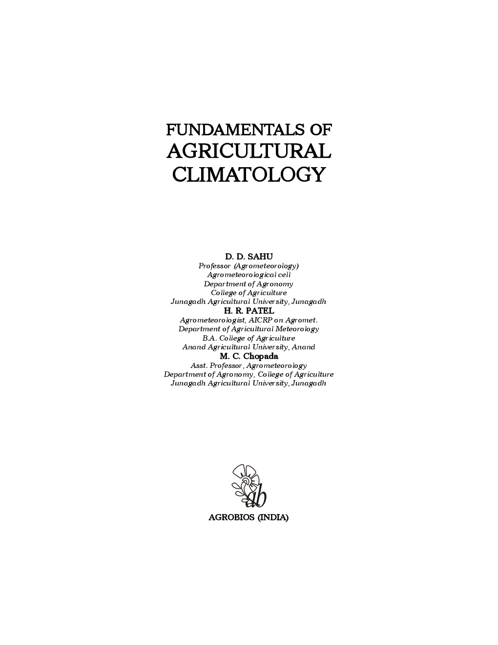 Fundamentals Of Agricultural Climatology - Page 2