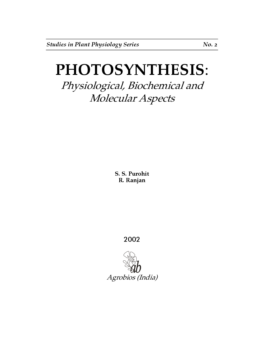 Photosynthesis : Physiological, Biochemical And Molecular Aspects - Page 3