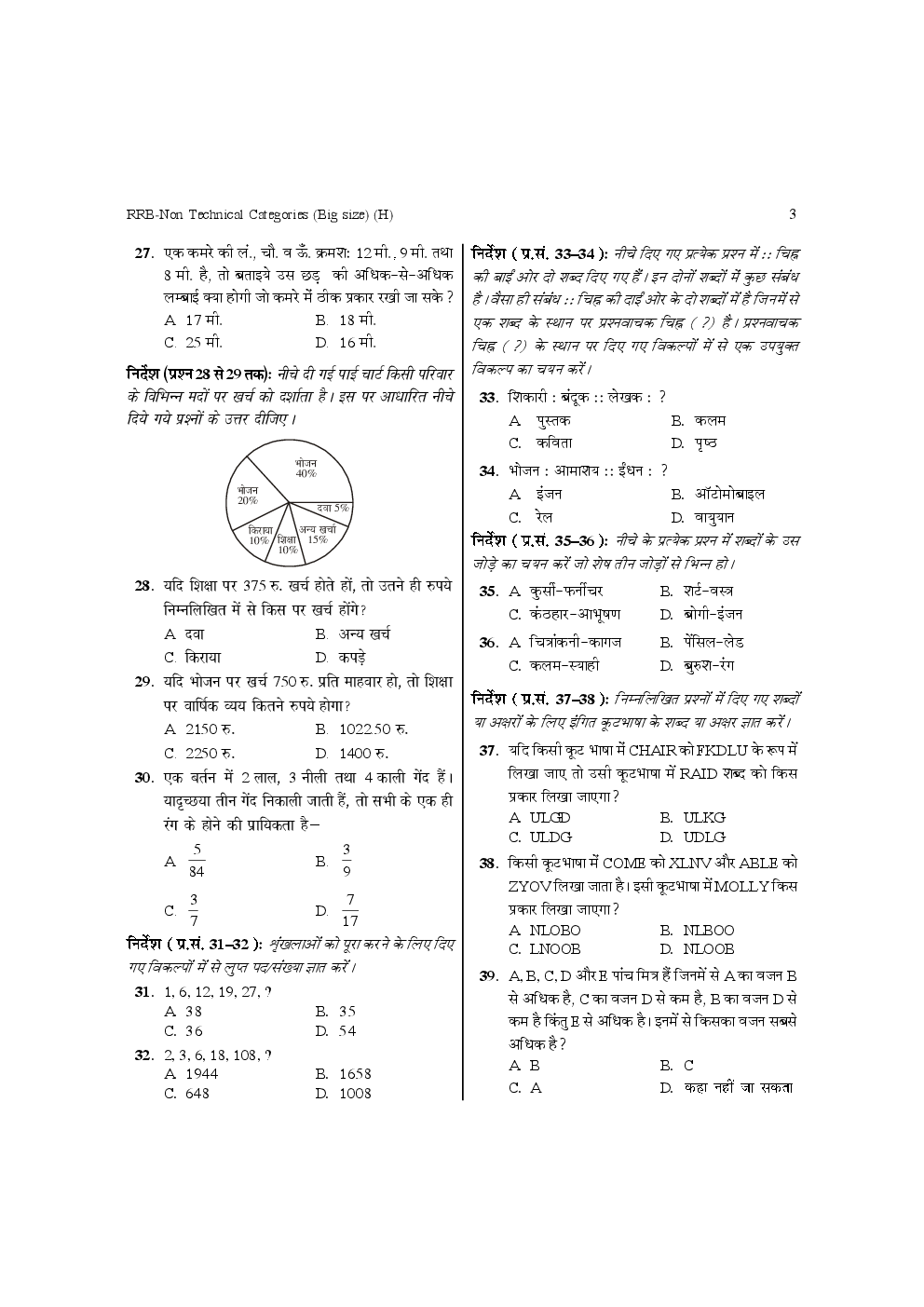 RRB NTPC Sample Paper With Solution - Page 4