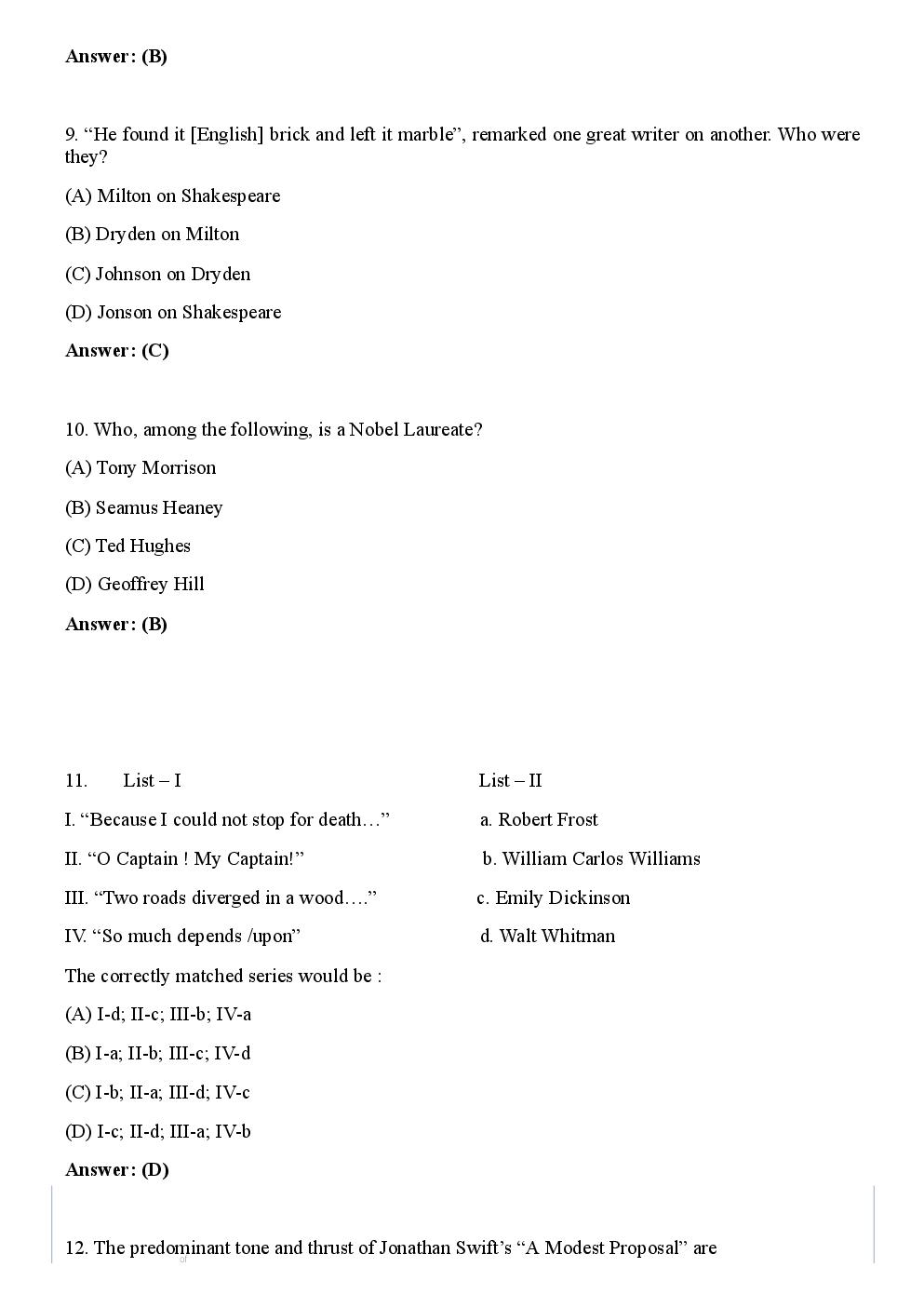 CBSE NET Previous Year 2012-13 Solved Question Paper English Paper-II(June-Dec) - Page 4