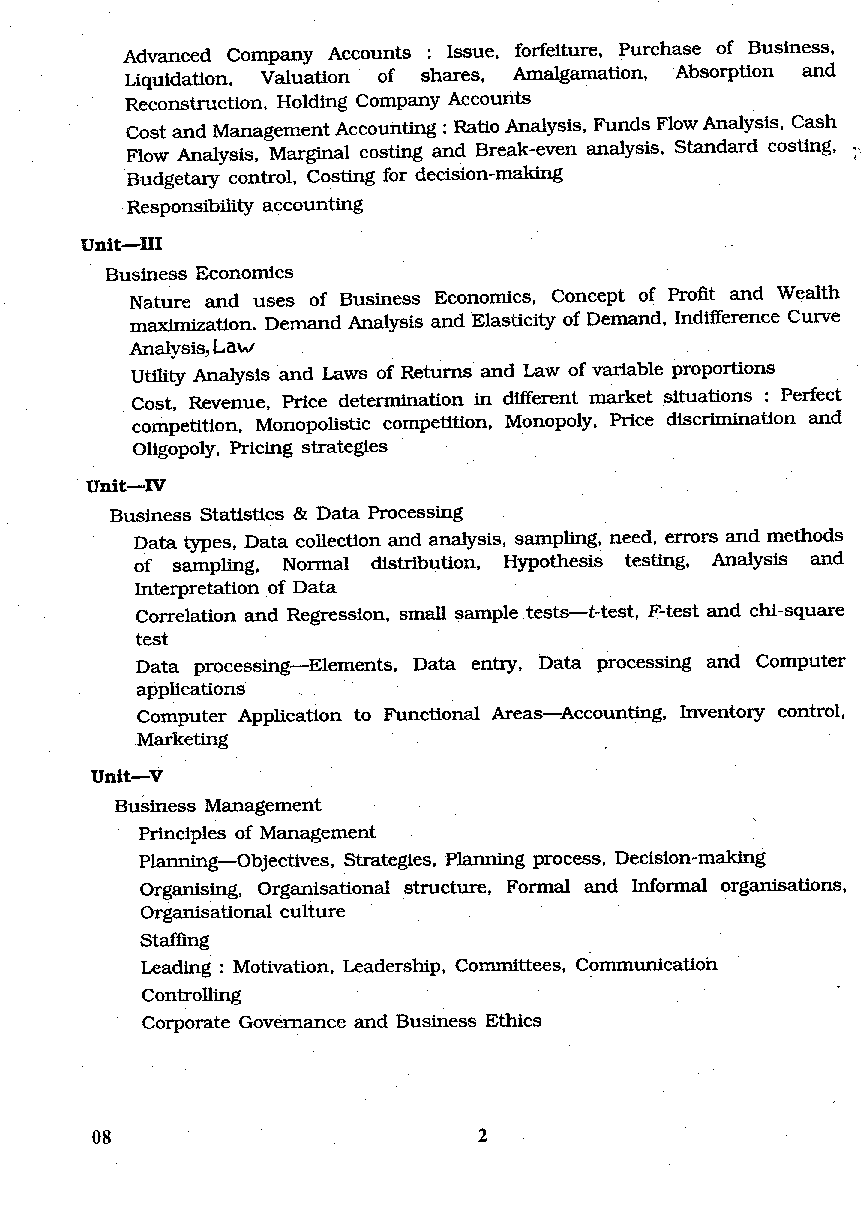 CBSE NET Commerce Syllabus 2016 - Page 3