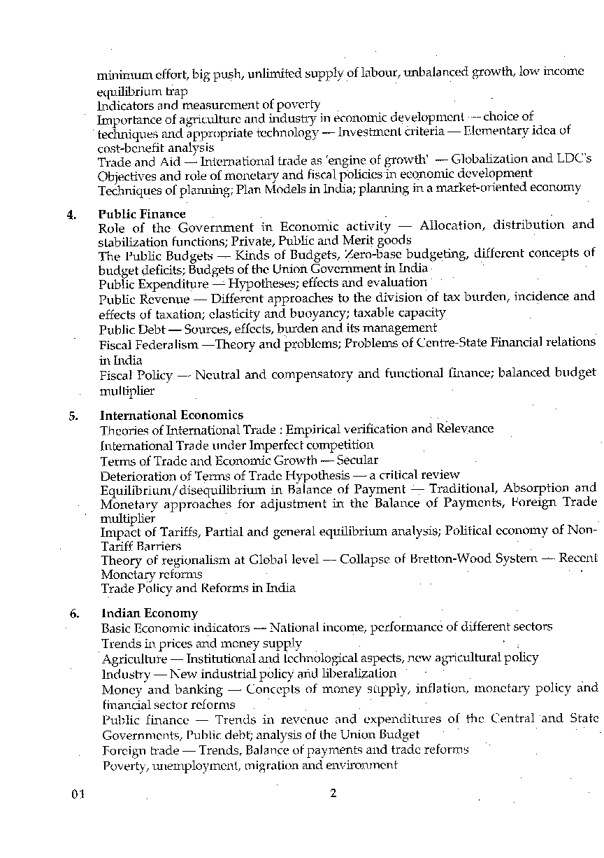 CBSE NET Economics Syllabus 2016 - Page 3