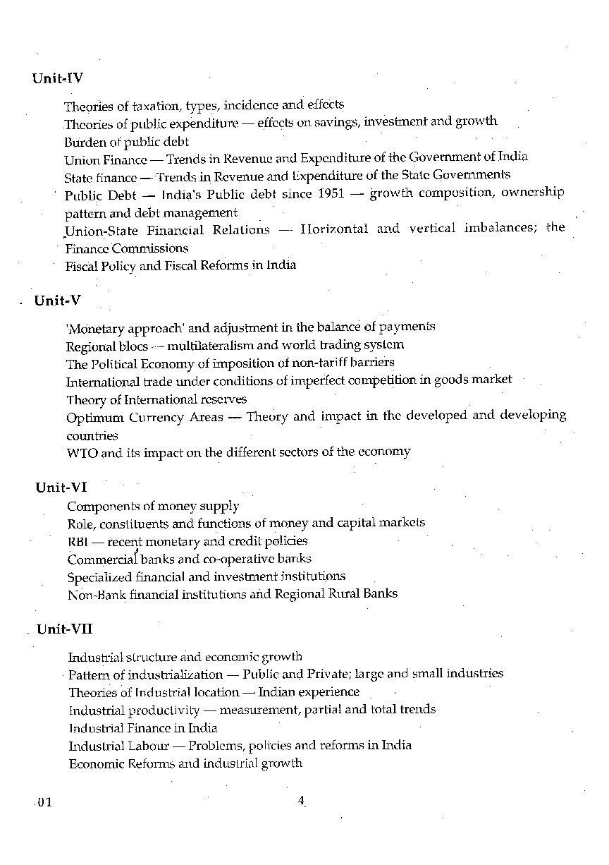 CBSE NET Economics Syllabus 2016 - Page 5