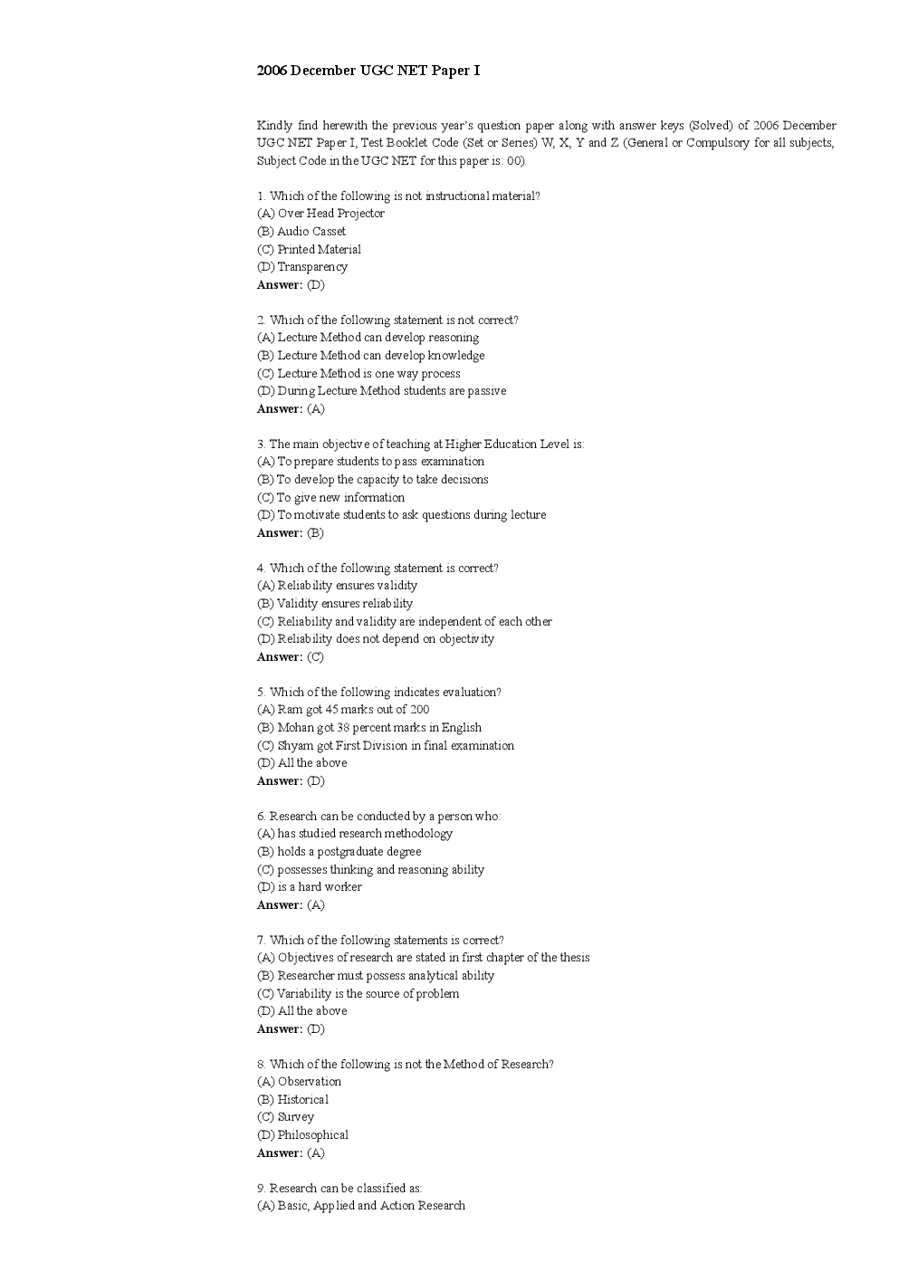 CBSE UGC NET General Paper-I - Page 2