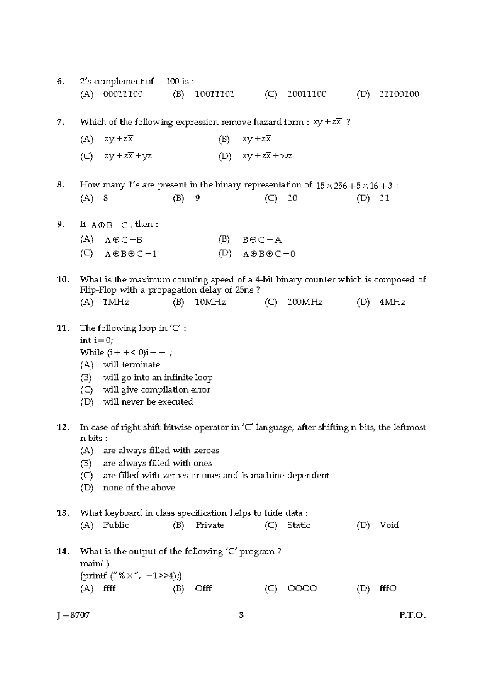 CBSE UGC NET Unsolved Previous Year Question Papers Computer-Science Paper-II (2004-15) - Page 3