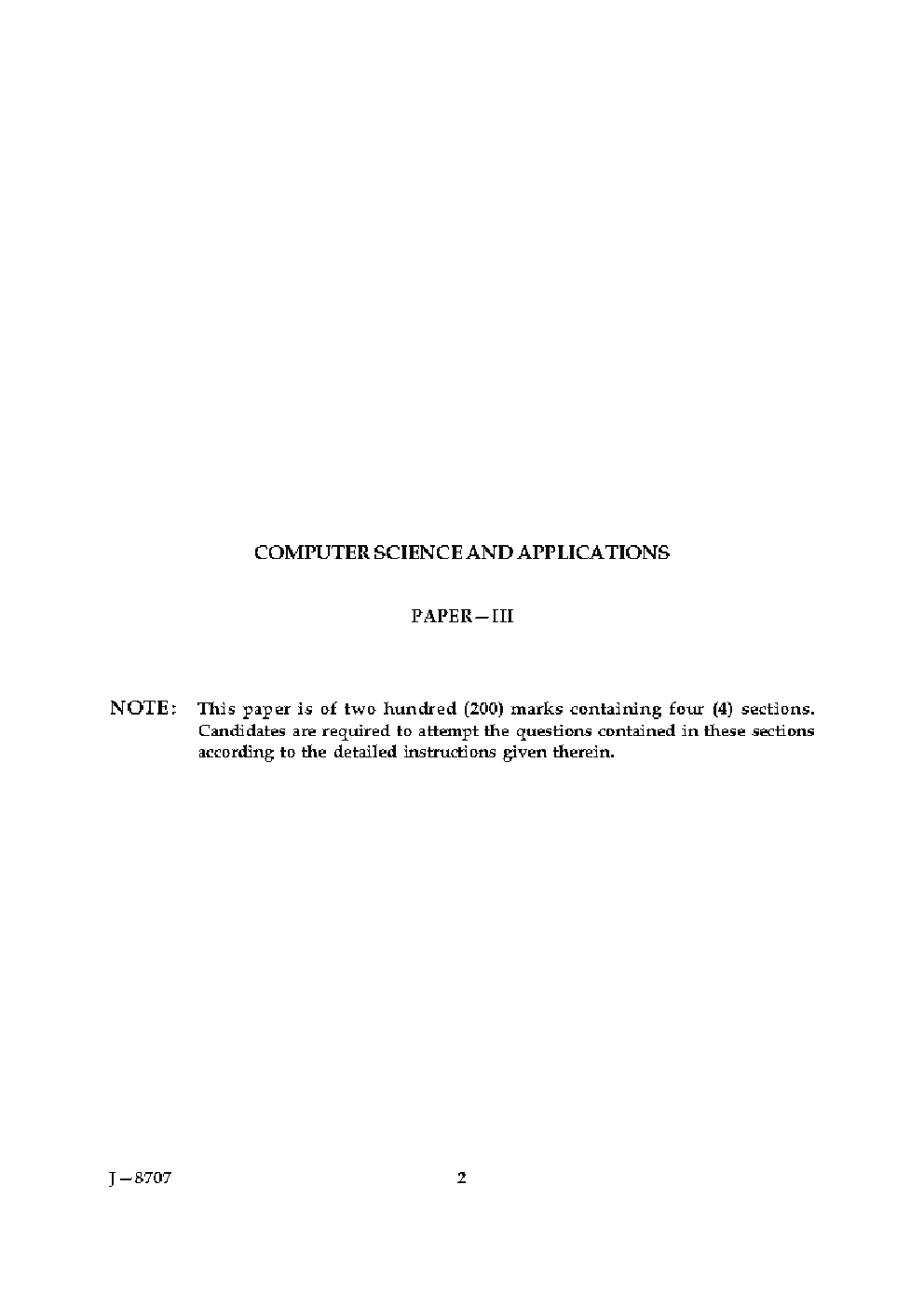 CBSE UGC NET Unsolved Previous Year Question Papers Computer-Science Paper-III (2004-15) - Page 2