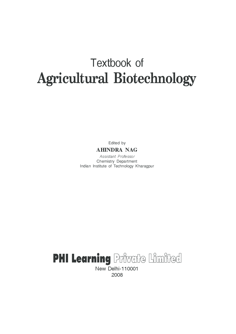 Textbook Of Agricultural Biotechnology - Page 2