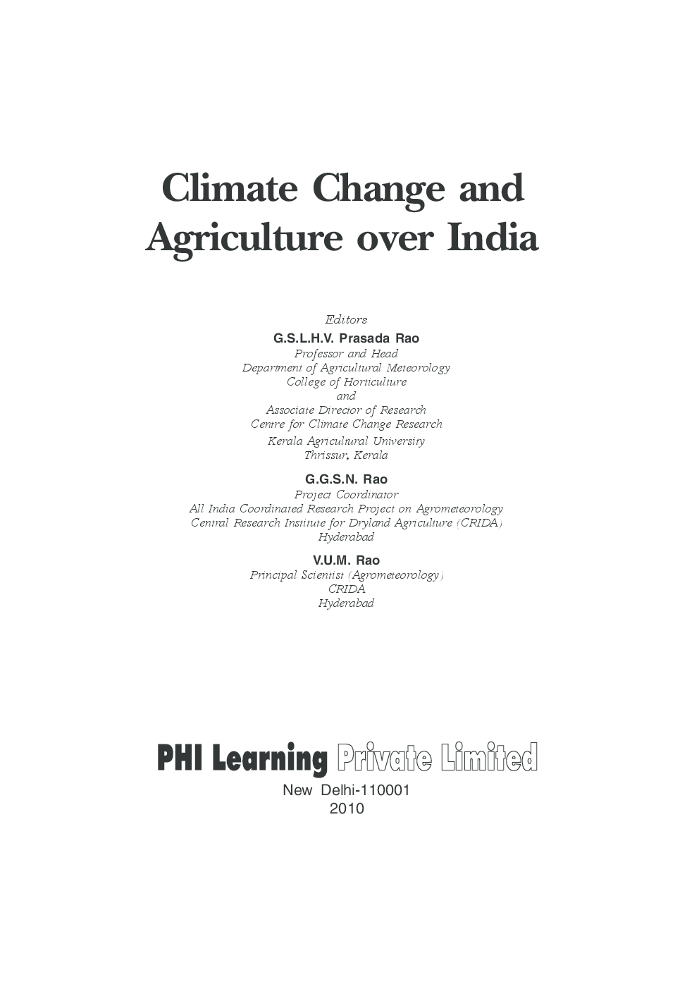 Climate Change And Agriculture Over India - Page 2