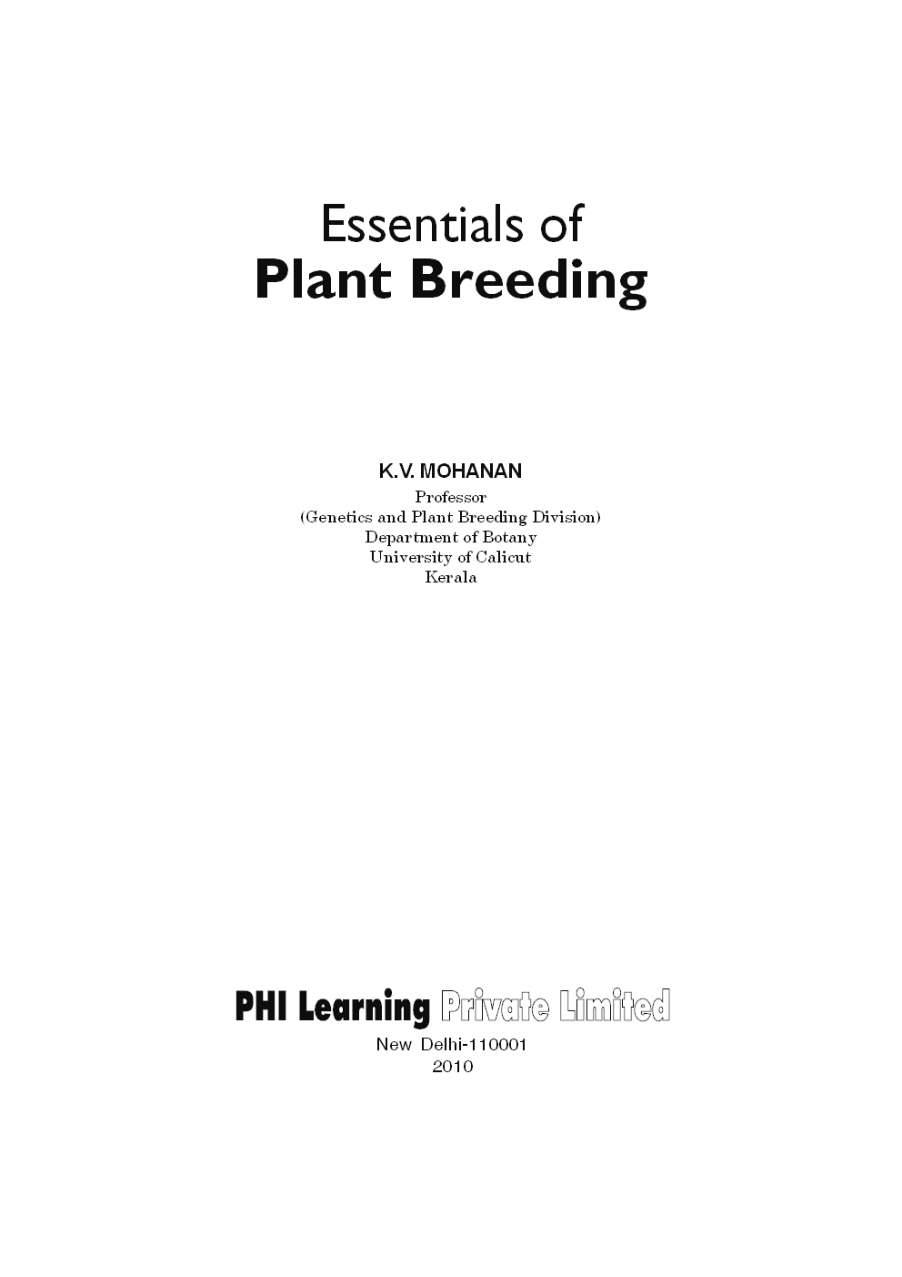 Essentials Of Plant Breeding - Page 3