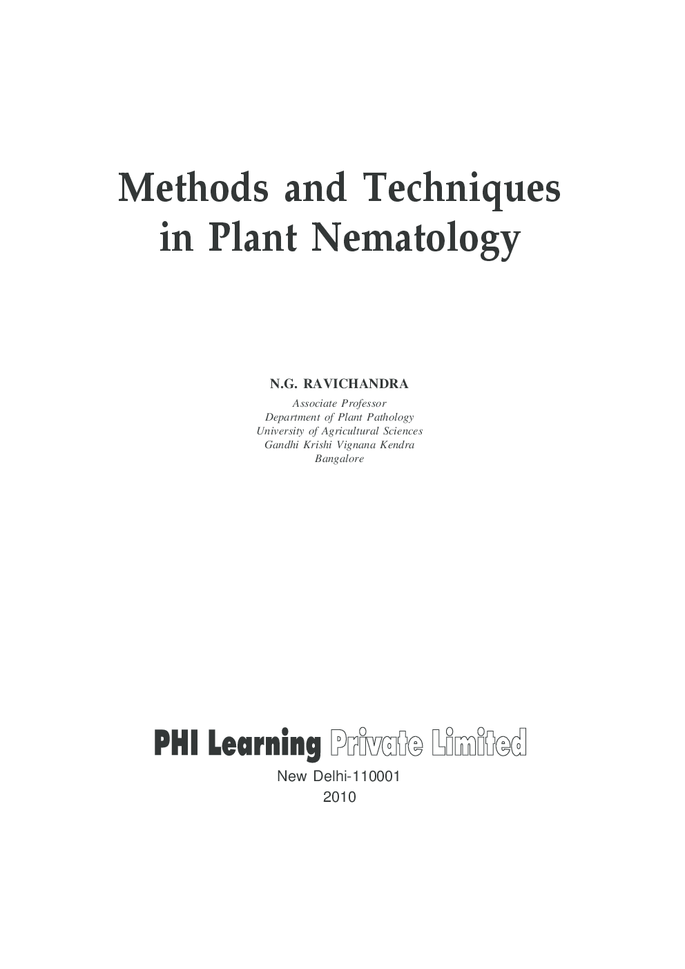 Methods And Techniques In Plant Nematology - Page 2
