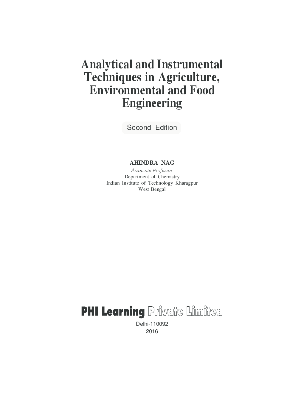 Analytical And Instrumental Techniques In Agriculture, Environmental And Food Engineering - Page 2