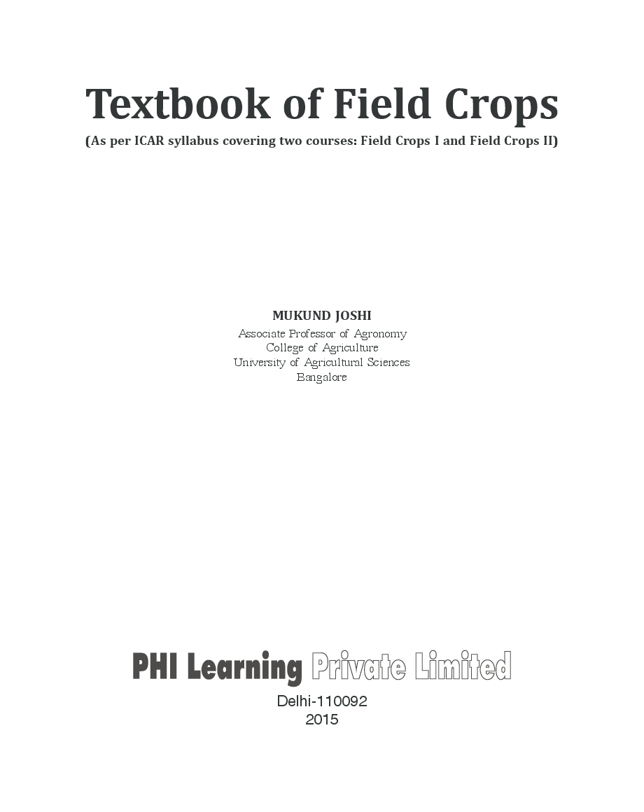 Textbook Of Field Crops - Page 2