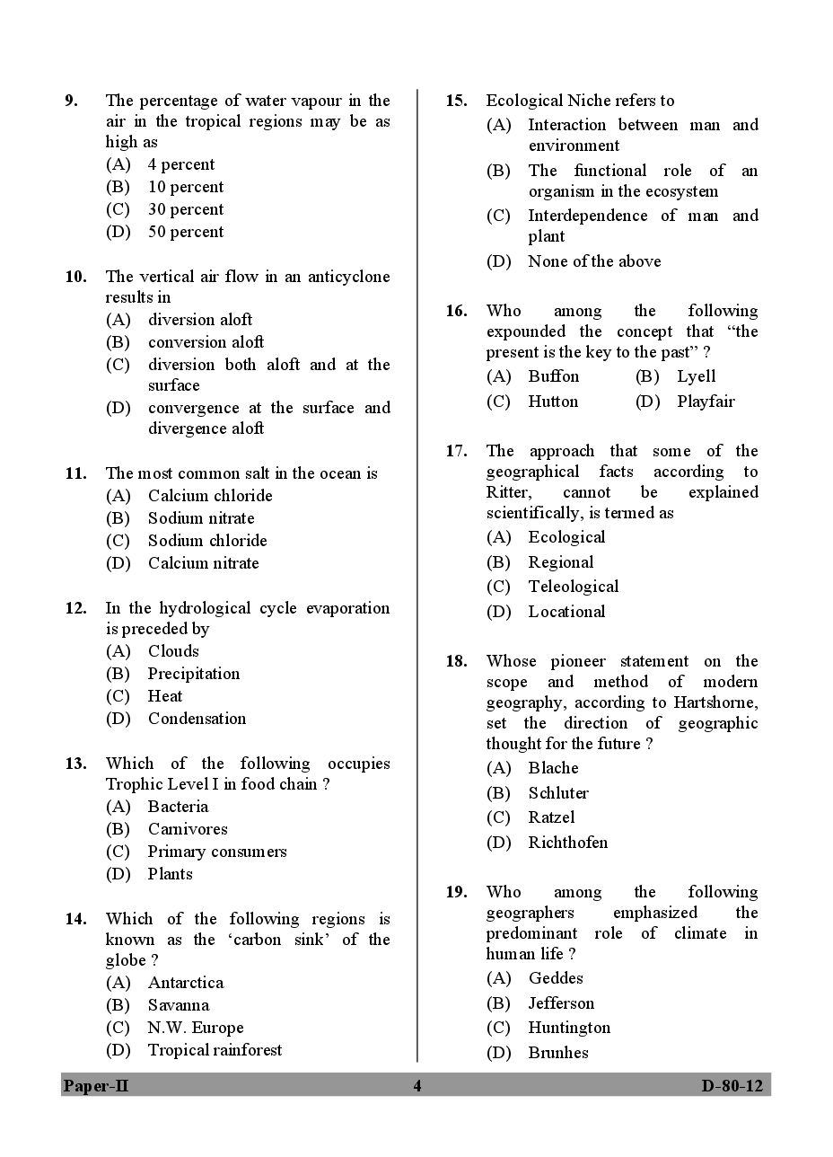 CBSE UGC NET Previous Year 2012-13 Solved Question Paper Geography Paper-II(June-Dec) - Page 5