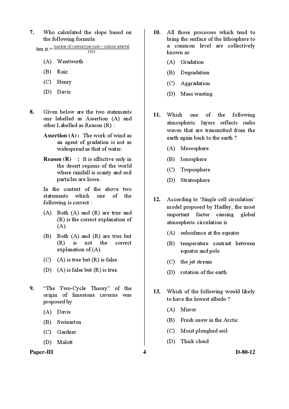 Download CBSE UGC NET Geography Paper3 Previous Year 201213 (JuneDec